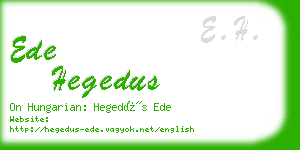 ede hegedus business card